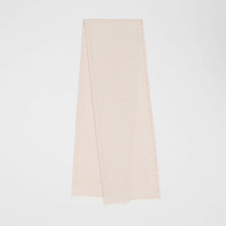 Burberry Burberry Monogram Wool Silk Jacquard Scarf, Pink