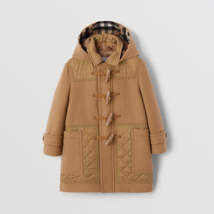 Burberry Burberry Childrens Diamond Quilted Panel Wool Duffle Coat, Size: 14y