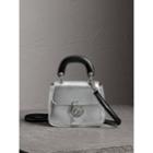 Burberry Burberry The Mini Dk88 Top Handle Bag In Metallic Leather, Grey