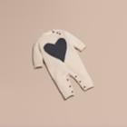 Burberry Burberry Heart Intarsia Cashmere Jumpsuit, Size: 12m, White