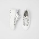 Burberry Burberry Metallic Leather, Nylon And Mesh Arthur Sneakers, Size: 40.5, Silver