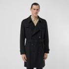 Burberry Burberry The Mid-length Kensington Heritage Trench Coat, Size: 44, Black