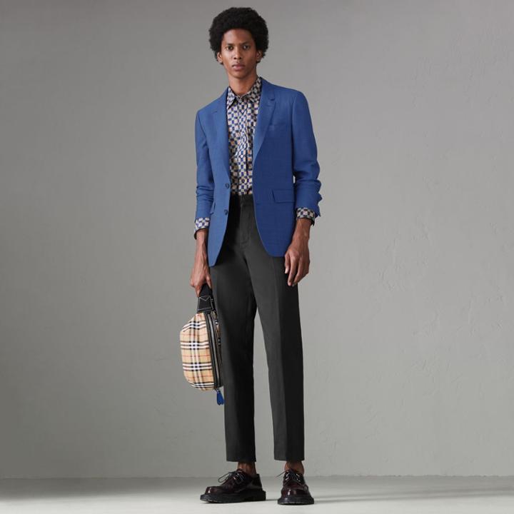 Burberry Burberry Windowpane Stretch Wool Tailored Jacket, Size: 44r