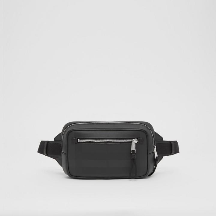 Burberry Burberry London Check And Leather Bum Bag, Black