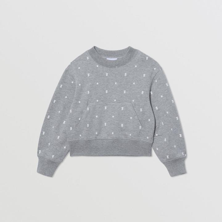 Burberry Burberry Childrens Star And Monogram Motif Cotton Sweatshirt, Size: 12y, Grey