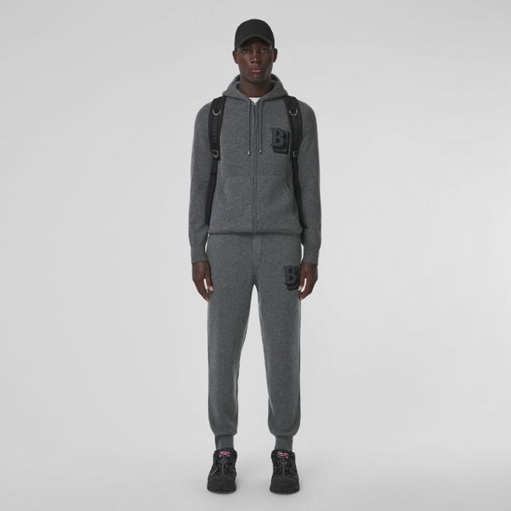 Burberry Burberry Letter Graphic Cashmere Blend Jogging Pants