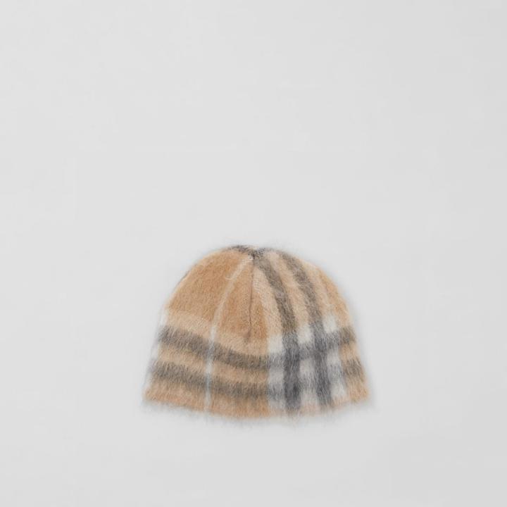 Burberry Burberry Check Mohair Silk Blend Beanie