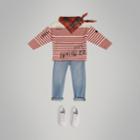 Burberry Burberry Sw1 Print Striped Cotton Top, Size: 6y