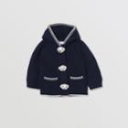 Burberry Burberry Childrens Thomas Bear Detail Wool Cashmere Hooded Jacket, Size: 6m, Blue