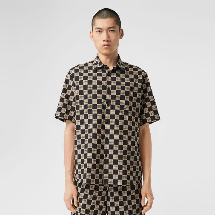 Burberry Burberry Short-sleeve Chequer Print Cotton Shirt