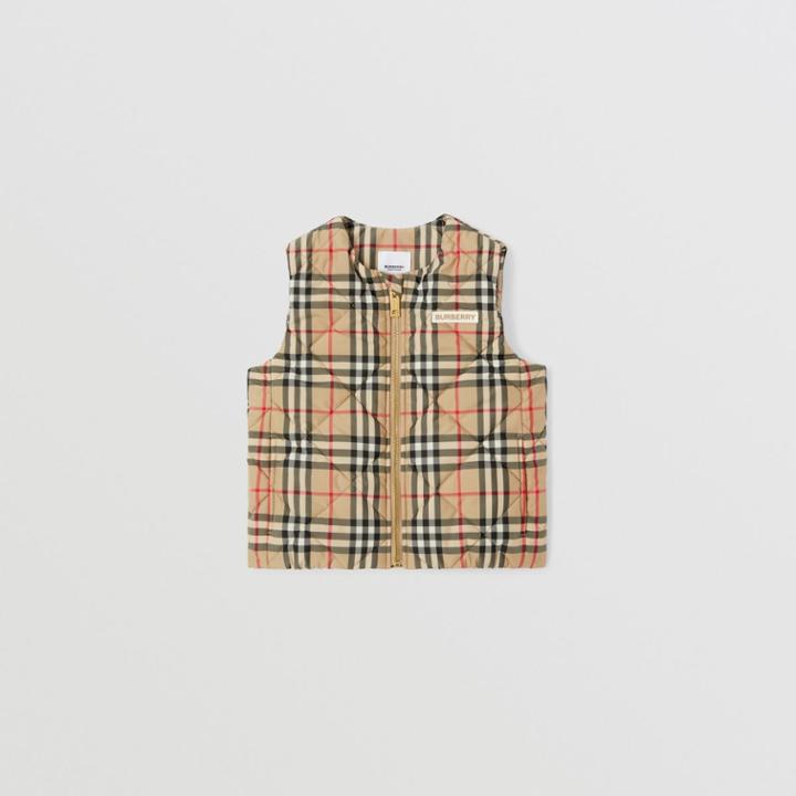 Burberry Burberry Childrens Logo Appliqu Check Diamond Quilted Gilet, Size: 12y