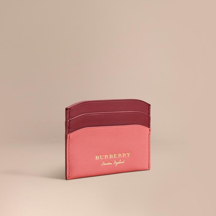 Burberry Burberry Two-tone Trench Leather Card Case, Pink