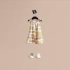 Burberry Burberry Framed Motifs Print Cotton Dress, Size: 2y, Pink