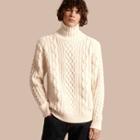 Burberry Funnel Neck Cashmere Cable Knit Sweater