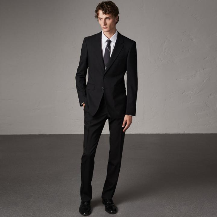 Burberry Burberry Modern Fit Wool Part-canvas Suit, Size: 48r, Black