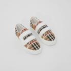 Burberry Burberry Childrens Vintage Check Cotton And Leather Sneakers, Size: 11