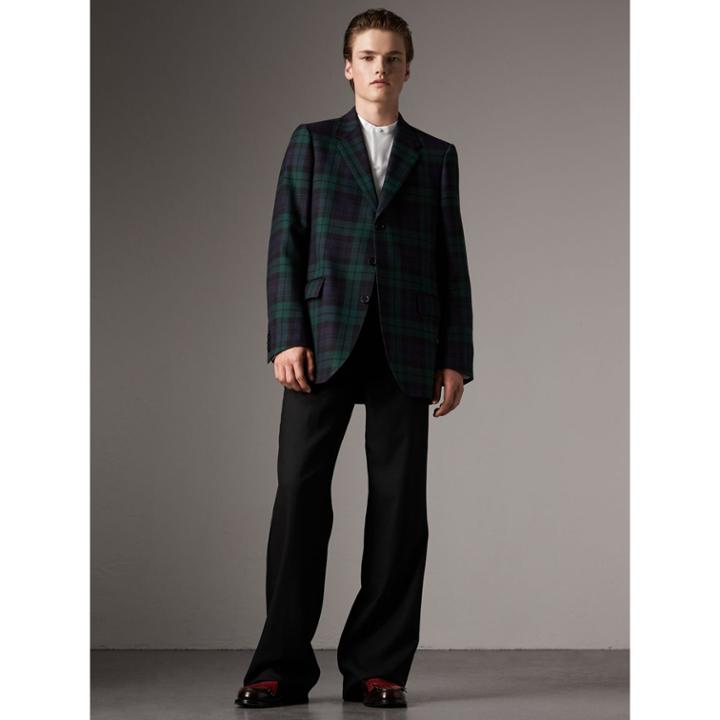 Burberry Burberry Tartan Wool Tailored Jacket, Size: 44r