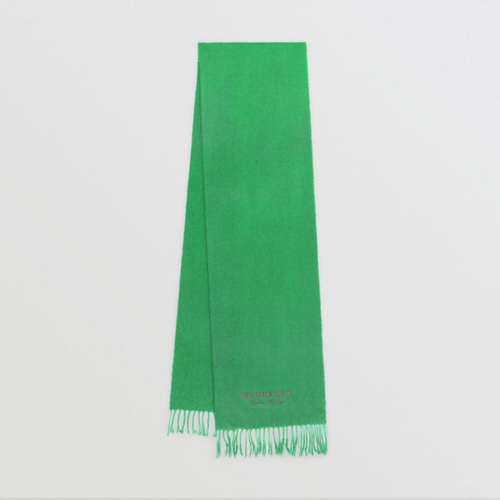 Burberry Burberry Embroidered Cashmere Fleece Scarf