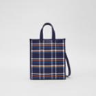 Burberry Burberry Small Latticed Leather Portrait Tote Bag, Blue