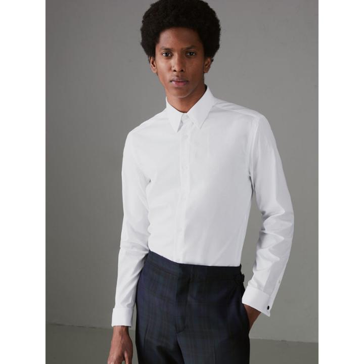 Burberry Burberry Slim Fit Double Cuff Cotton Poplin Shirt, Size: 15