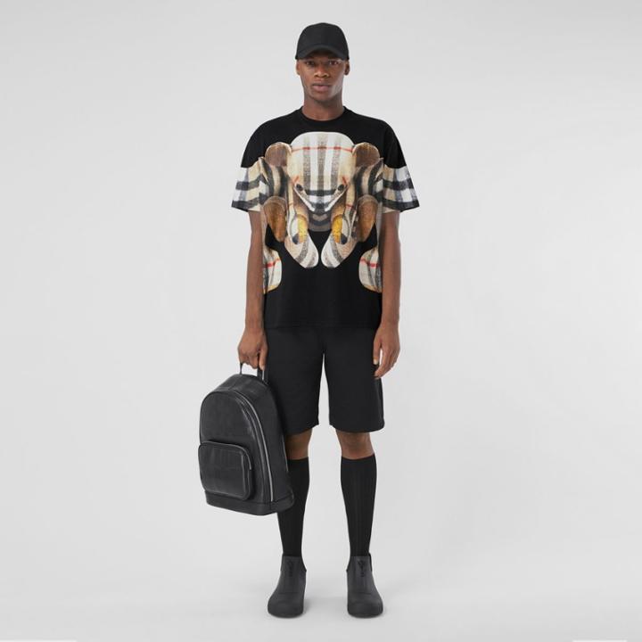 Burberry Burberry Thomas Bear Print Cotton Oversized T-shirt, Size: L