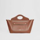 Burberry Burberry Medium Leather Soft Pocket Tote, Brown