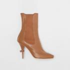 Burberry Burberry Leather Peep-toe Ankle Boots, Size: 37.5, Brown