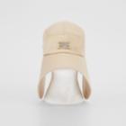 Burberry Burberry Logo Appliqu Cotton Twill Bonnet Cap, Size: M, Beige