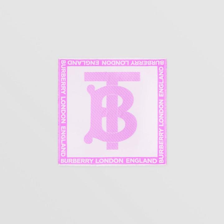 Burberry Burberry Monogram Fil Coup Silk Blend Large Square Scarf, Pink