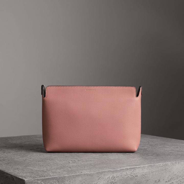 Burberry Burberry Medium Tri-tone Leather Clutch, Pink