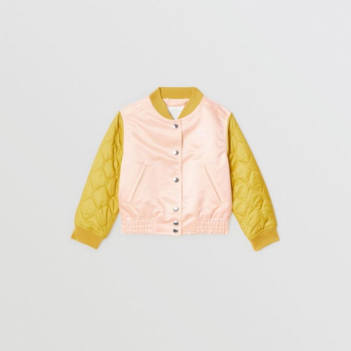 Burberry Burberry Childrens Contrast-sleeve Nylon Bomber Jacket, Size: 14y, Pink