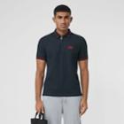 Burberry Burberry Logo Appliqu Cotton Piqu Polo Shirt, Size: M, Blue