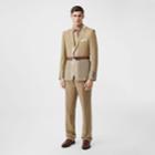 Burberry Burberry English Fit Wool Cashmere And Linen Tailored Trousers, Size: 46, Beige