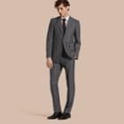 Burberry Burberry Modern Fit Wool Part-canvas Suit, Size: 52r, Grey