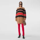 Burberry Burberry Stripe Intarsia Mohair Silk Oversized Sweater, Beige