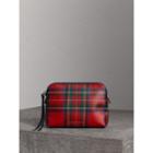 Burberry Burberry Large Laminated Tartan And Check Wool Blend Pouch, Red