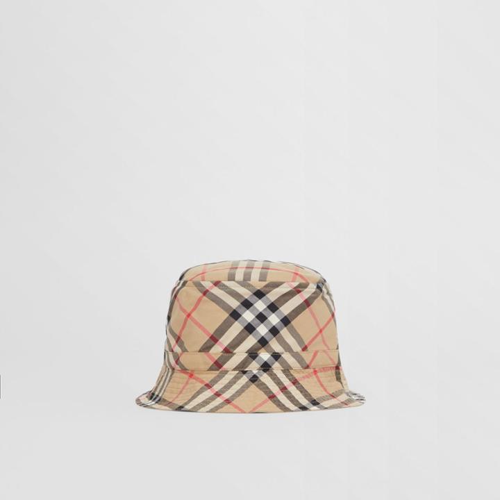 Burberry Burberry Childrens Vintage Check Cotton Bucket Hat, Beige