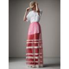 Burberry Burberry Floor-length English Lace Trim Tulle Skirt, Size: 08, Pink