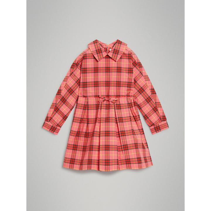 Burberry Burberry Check Cotton Drawcord Dress, Size: 4y