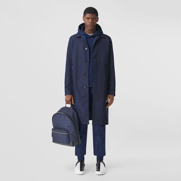 Burberry Burberry Monogram Print Nylon Car Coat, Size: 44