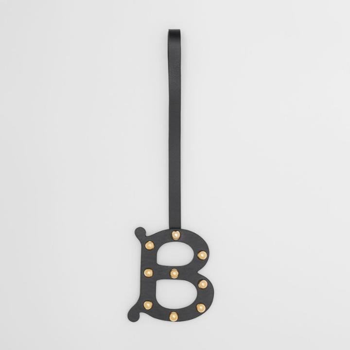Burberry Burberry 'b' Studded Leather Alphabet Charm, Yellow