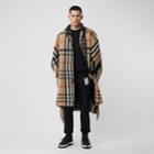 Burberry Burberry Check Wool Blend Zip-front Cape, Size: Xs/s, Beige