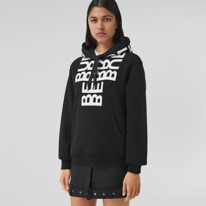 Burberry Burberry Logo Print Cotton Oversized Hoodie, Size: Xl