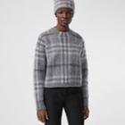 Burberry Burberry Check Mohair Silk Blend Jacquard Sweater