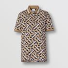 Burberry Burberry Monogram Print Cotton Piqu Polo Shirt - Unisex, Beige