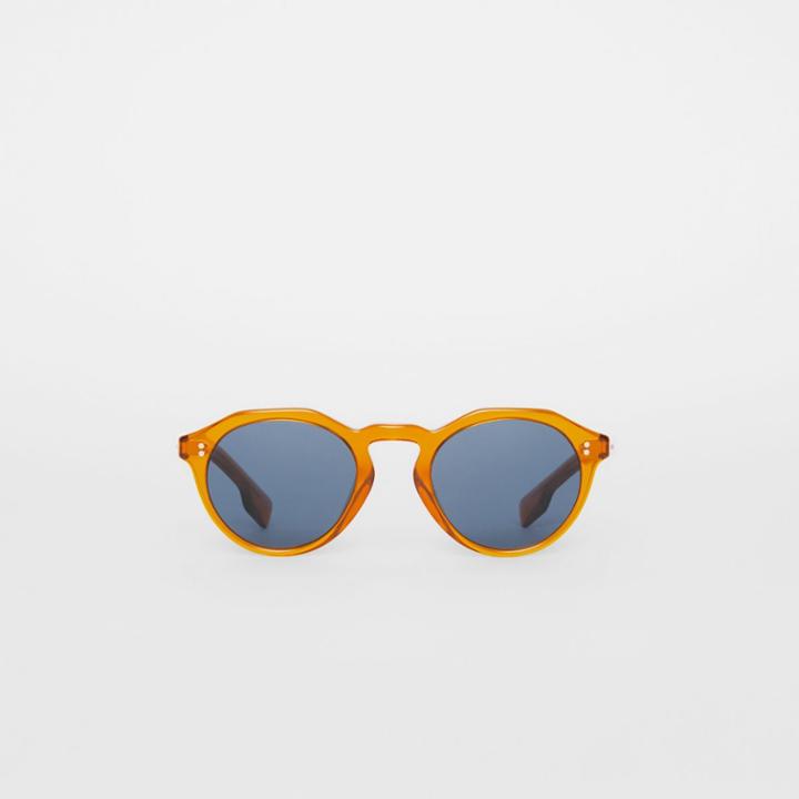 Burberry Burberry Keyhole Round Frame Sunglasses, Orange