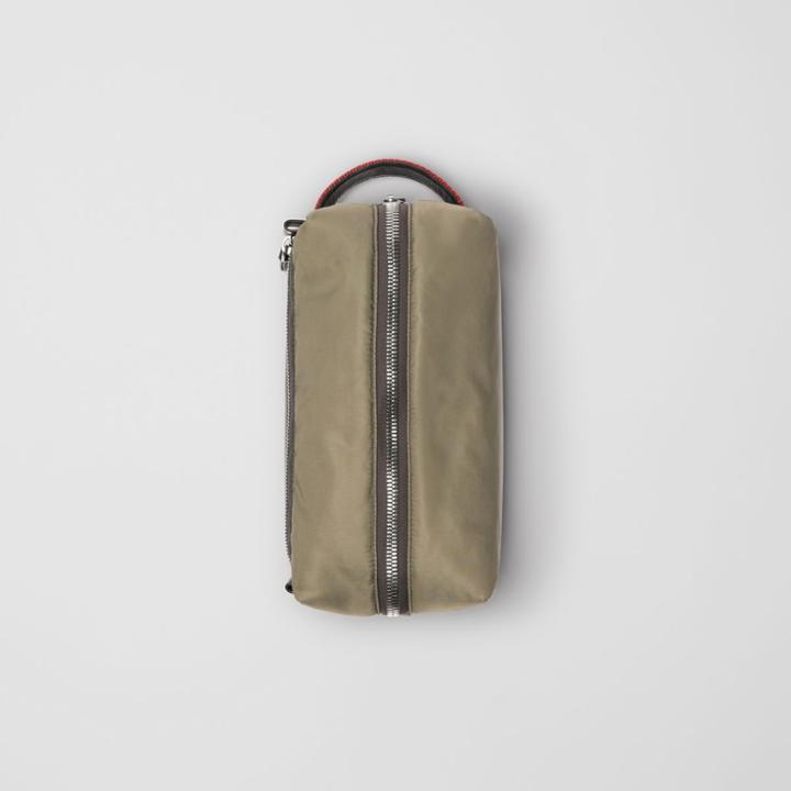 Burberry Burberry Ekd Aviator Nylon And Leather Pouch, Green