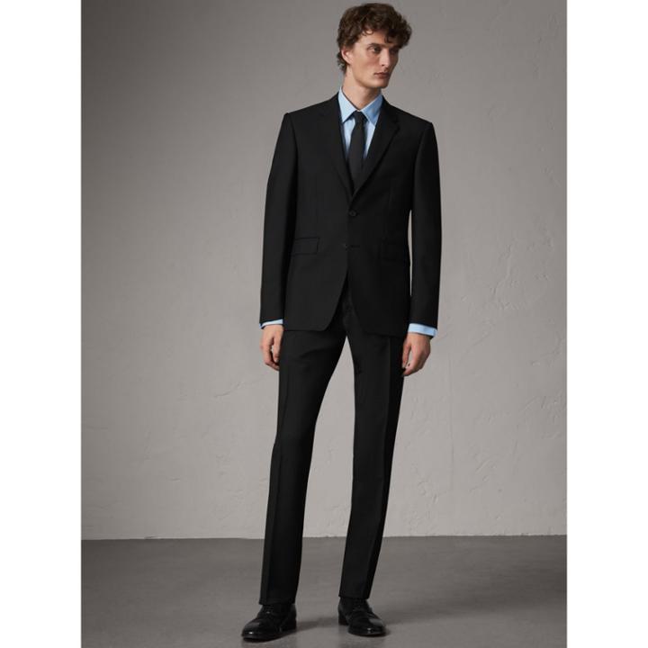 Burberry Burberry Modern Fit Wool Mohair Part-canvas Suit, Size: 48r, Black