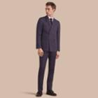 Burberry Burberry Modern Fit Part-canvas Striped Linen Silk Blend Suit, Size: 42l, Blue