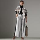 Burberry Burberry Stripe Detail Wide-leg Cotton Jersey Sweatpants, Size: M, Grey